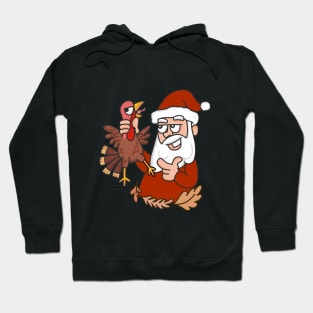 Thanksgiving Santa VS Turkey Fun Fun Hoodie